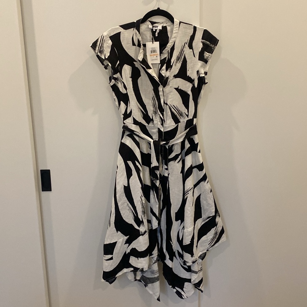 DKNY Black & White 100% Linen Dress NWT - Picture 4 of 5